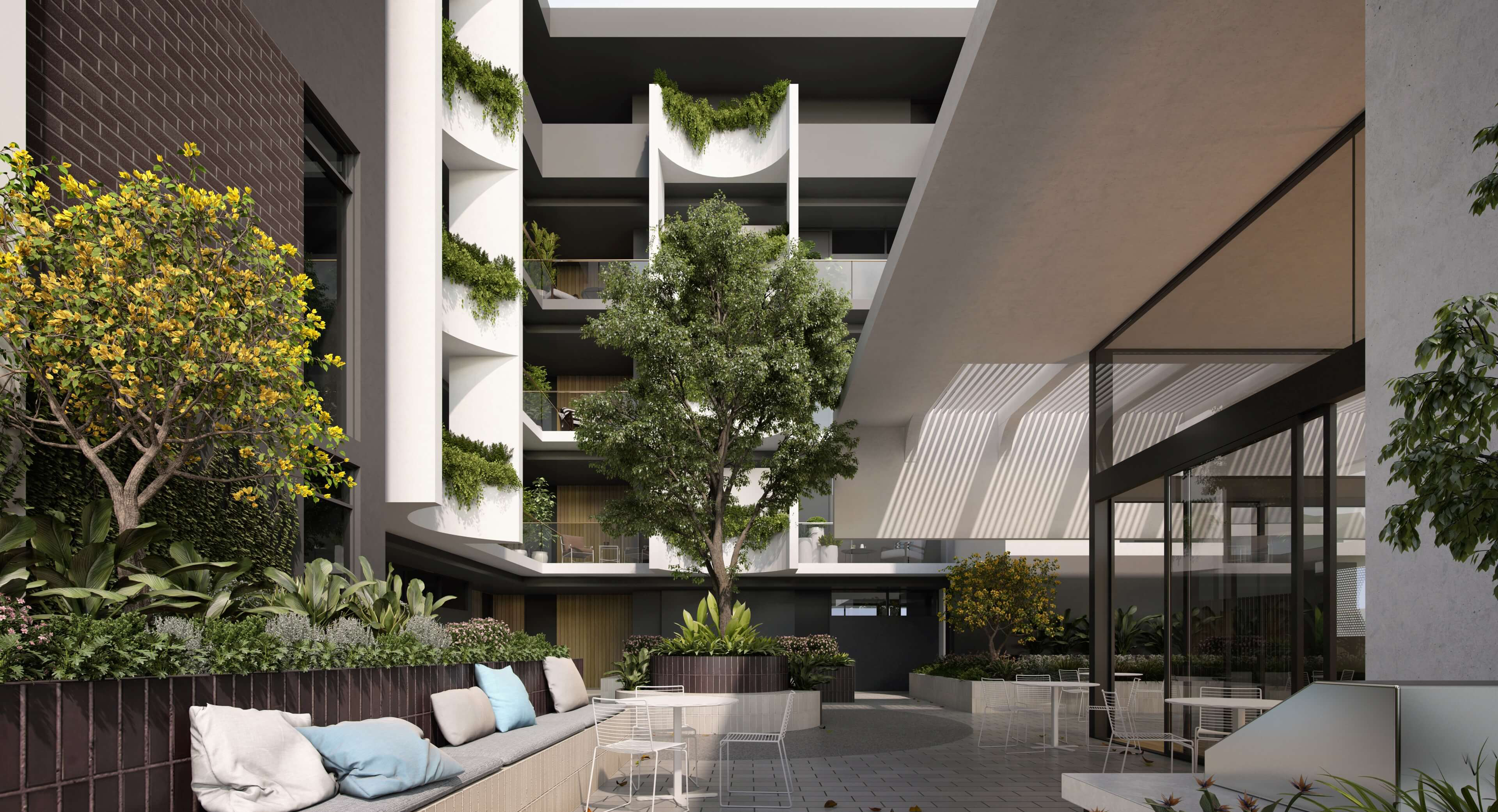 Courtyard Living — External tiling
